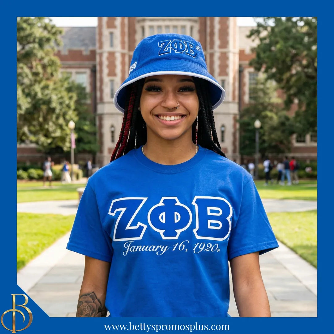 Zeta Phi Beta ΖΦΒ Mesh Flex Fit Embroidered Bucket Hat-Zeta Phi Beta Paraphernalia-Zeta Phi Beta Hats-Betty's Promos Plus