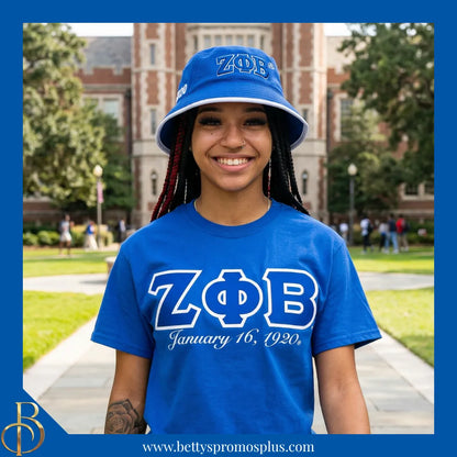 Zeta Phi Beta ΖΦΒ Mesh Flex Fit Embroidered Bucket Hat-Zeta Phi Beta Paraphernalia-Zeta Phi Beta Hats-Betty's Promos Plus