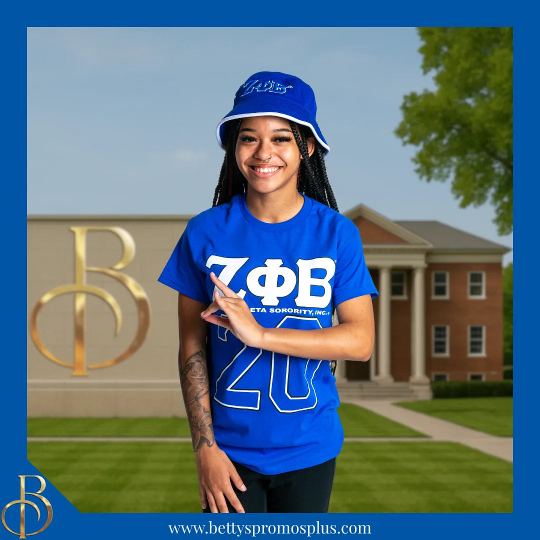 Zeta Phi Beta ΖΦΒ Mesh Flex Fit Embroidered Bucket Hat-Zeta Phi Beta Paraphernalia-Zeta Phi Beta Hats-Betty's Promos Plus