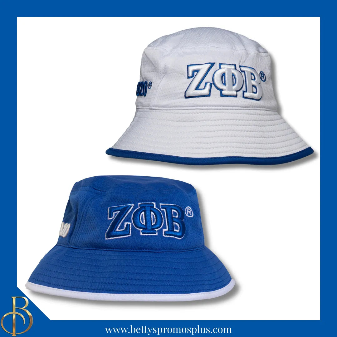 Zeta Phi Beta ΖΦΒ Mesh Flex Fit Embroidered Bucket Hat-Zeta Phi Beta Paraphernalia-Zeta Phi Beta Hats-Betty's Promos Plus