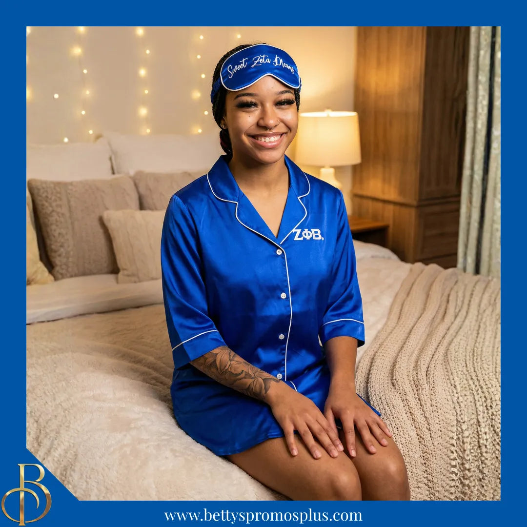 Zeta Phi Beta ΖΦΒ Nightshirt Pajama Night Shirt Gown-Zeta Phi Beta Paraphernalia-Zeta Phi Beta Pajamas-Betty's Promos Plus