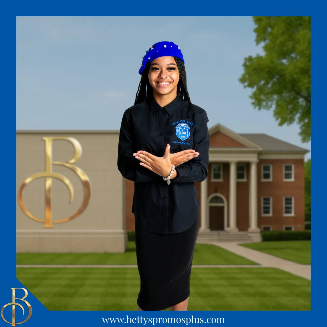Zeta Phi Beta ΖΦΒ Pearl Beret Wool Tam-Zeta Phi Beta Paraphernalia-Zeta Phi Beta Beret-Betty's Promos Plus