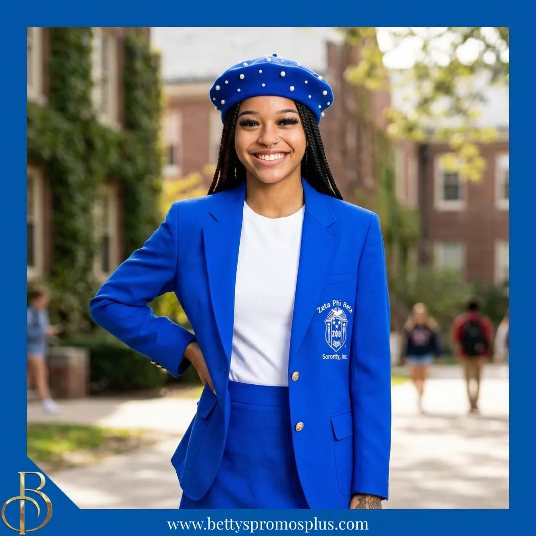 Zeta Phi Beta ΖΦΒ Pearl Beret Wool Tam-Zeta Phi Beta Paraphernalia-Zeta Phi Beta Beret-Betty's Promos Plus