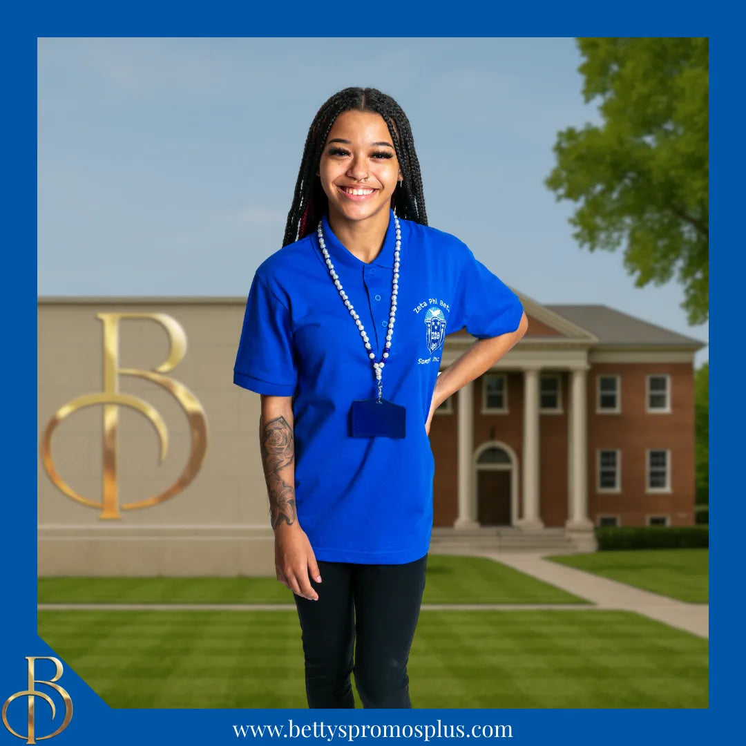 Zeta Phi Beta ΖΦΒ Pearl Lanyard with Rhinestone Spacers-Zeta Phi Beta Paraphernalia-Zeta Phi Beta Lanyards-Betty's Promos Plus