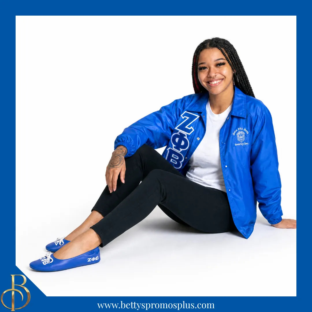 Zeta Phi Beta ΖΦΒ Printed Foldable Ballet Flats with Carrying Case-Zeta Phi Beta Paraphernalia-Zeta Phi Beta Ballet Flats-Betty's Promos Plus