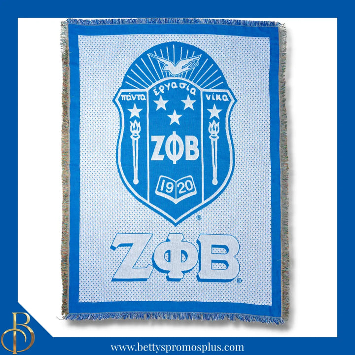 Zeta Phi Beta ΖΦΒ Shield Afghan Throw Blanket