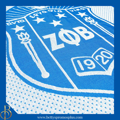 Zeta Phi Beta ΖΦΒ Shield Afghan Throw Blanket-Zeta Phi Beta Paraphernalia-Zeta Phi Beta Blanket-Betty's Promos Plus