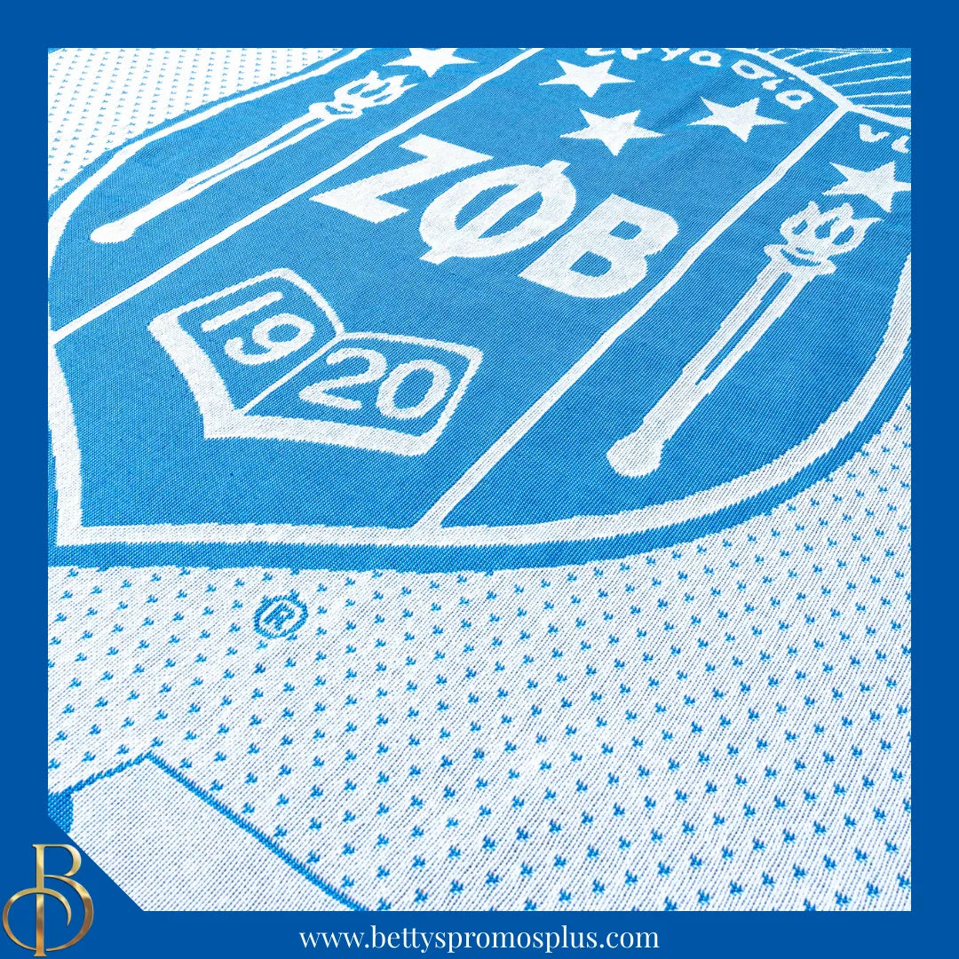 Zeta Phi Beta ΖΦΒ Shield Afghan Throw Blanket-Zeta Phi Beta Paraphernalia-Zeta Phi Beta Blanket-Betty's Promos Plus