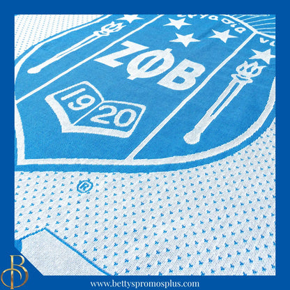 Zeta Phi Beta ΖΦΒ Shield Afghan Throw Blanket-Zeta Phi Beta Paraphernalia-Zeta Phi Beta Blanket-Betty's Promos Plus