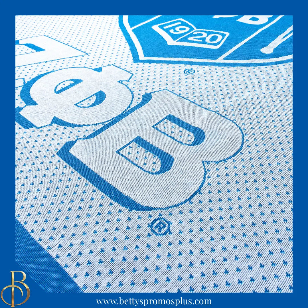 Zeta Phi Beta ΖΦΒ Shield Afghan Throw Blanket-Zeta Phi Beta Paraphernalia-Zeta Phi Beta Blanket-Betty's Promos Plus
