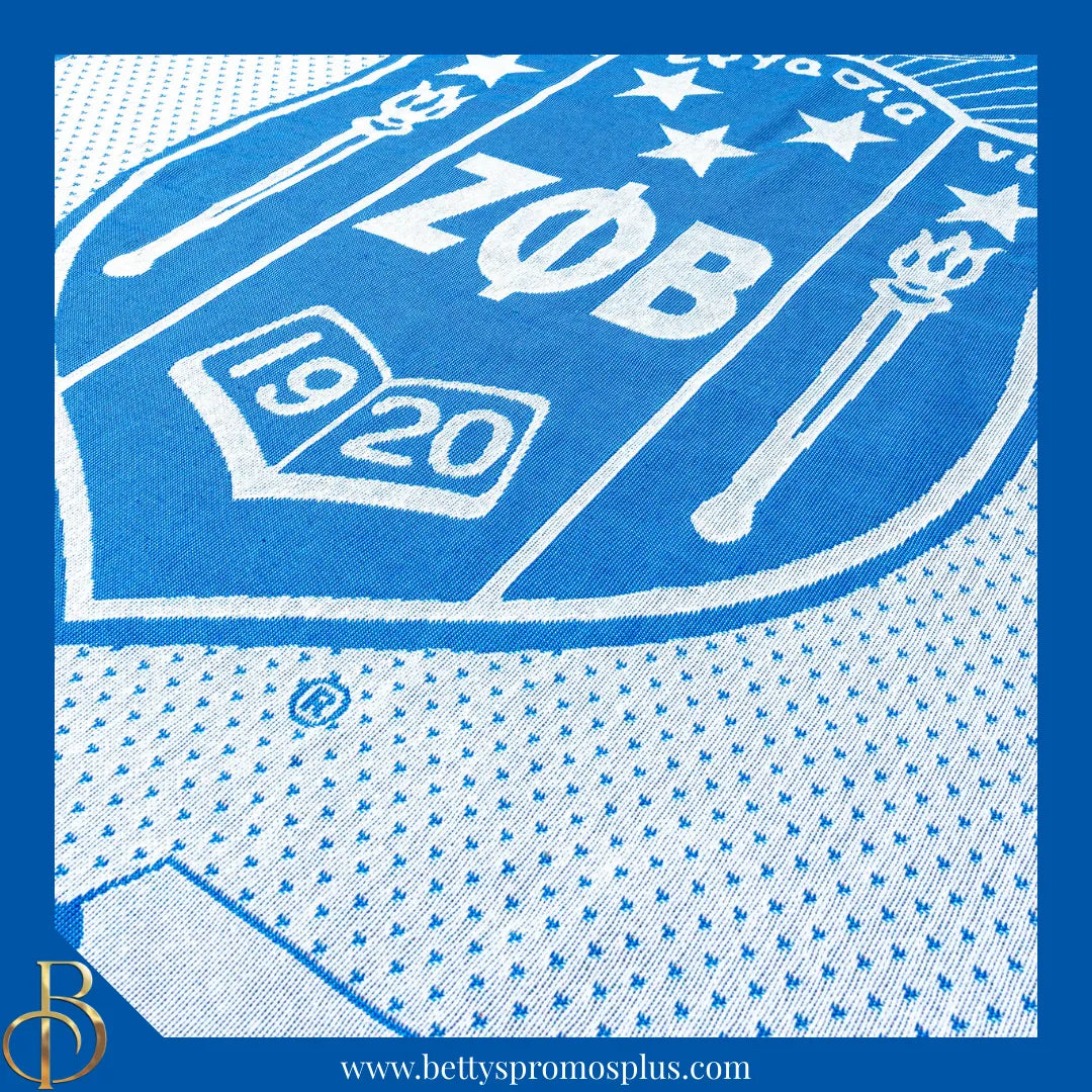 Zeta Phi Beta ΖΦΒ Shield Afghan Throw Blanket-Zeta Phi Beta Paraphernalia-Zeta Phi Beta Blanket-Betty's Promos Plus