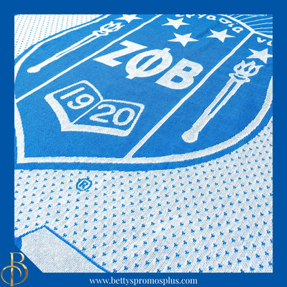 Zeta Phi Beta ΖΦΒ Shield Afghan Throw Blanket-Zeta Phi Beta Paraphernalia-Zeta Phi Beta Blanket-Betty's Promos Plus