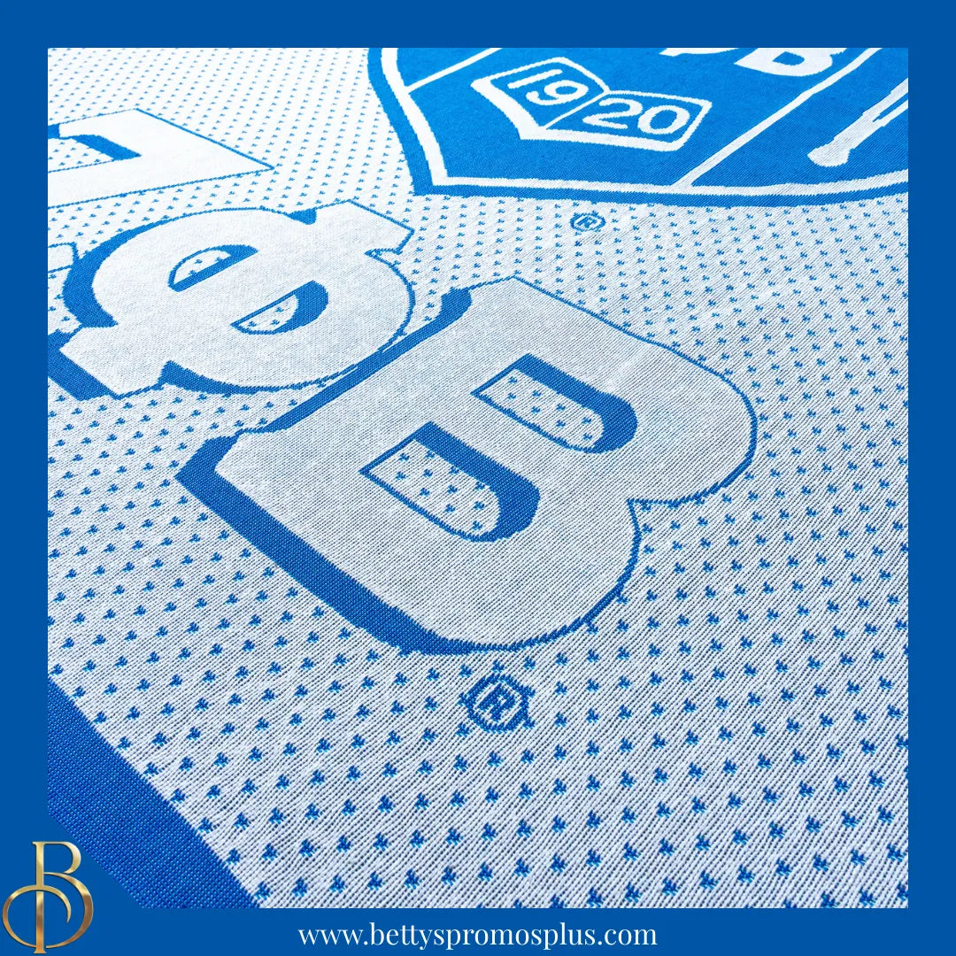 Zeta Phi Beta ΖΦΒ Shield Afghan Throw Blanket-Zeta Phi Beta Paraphernalia-Zeta Phi Beta Blanket-Betty's Promos Plus