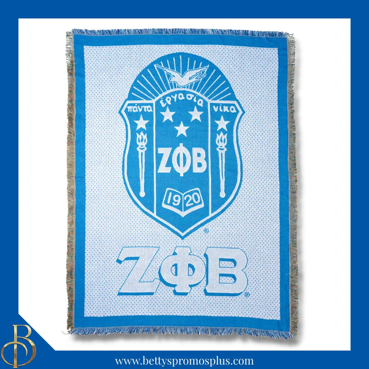 Zeta Phi Beta ΖΦΒ Shield Afghan Throw Blanket