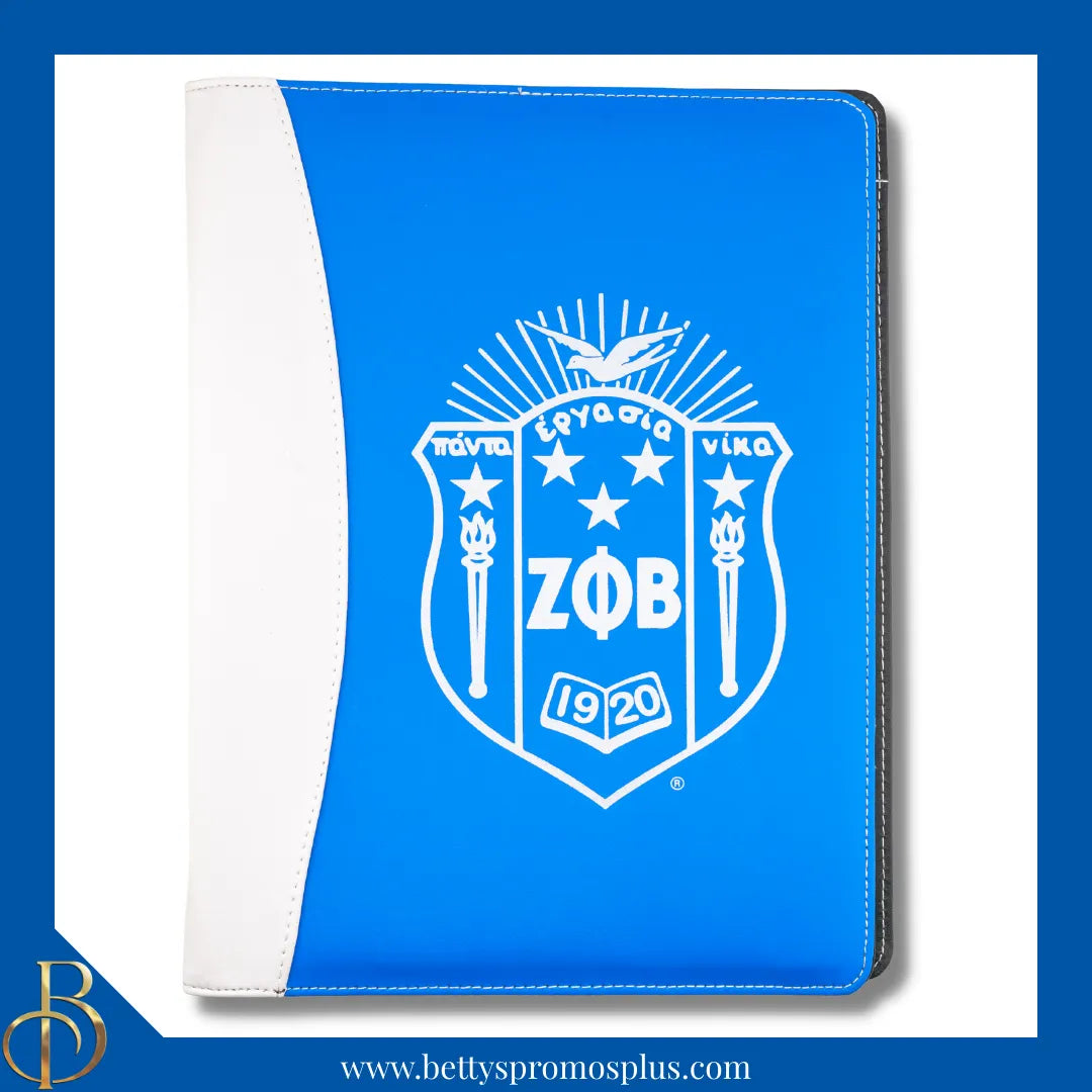 Zeta Phi Beta ΖΦΒ Shield Business Padfolio Portfolio with Legal Pad-Zeta Phi Beta Paraphernalia-Zeta Phi Beta Padfolio-Betty's Promos Plus