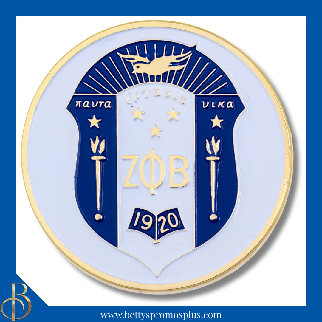Zeta Phi Beta ΖΦΒ Shield Circular Auto Decal Zeta Crest Car Emblem-Shield-Zeta Phi Beta Paraphernalia-Zeta Phi Beta Auto Decal-Betty's Promos Plus