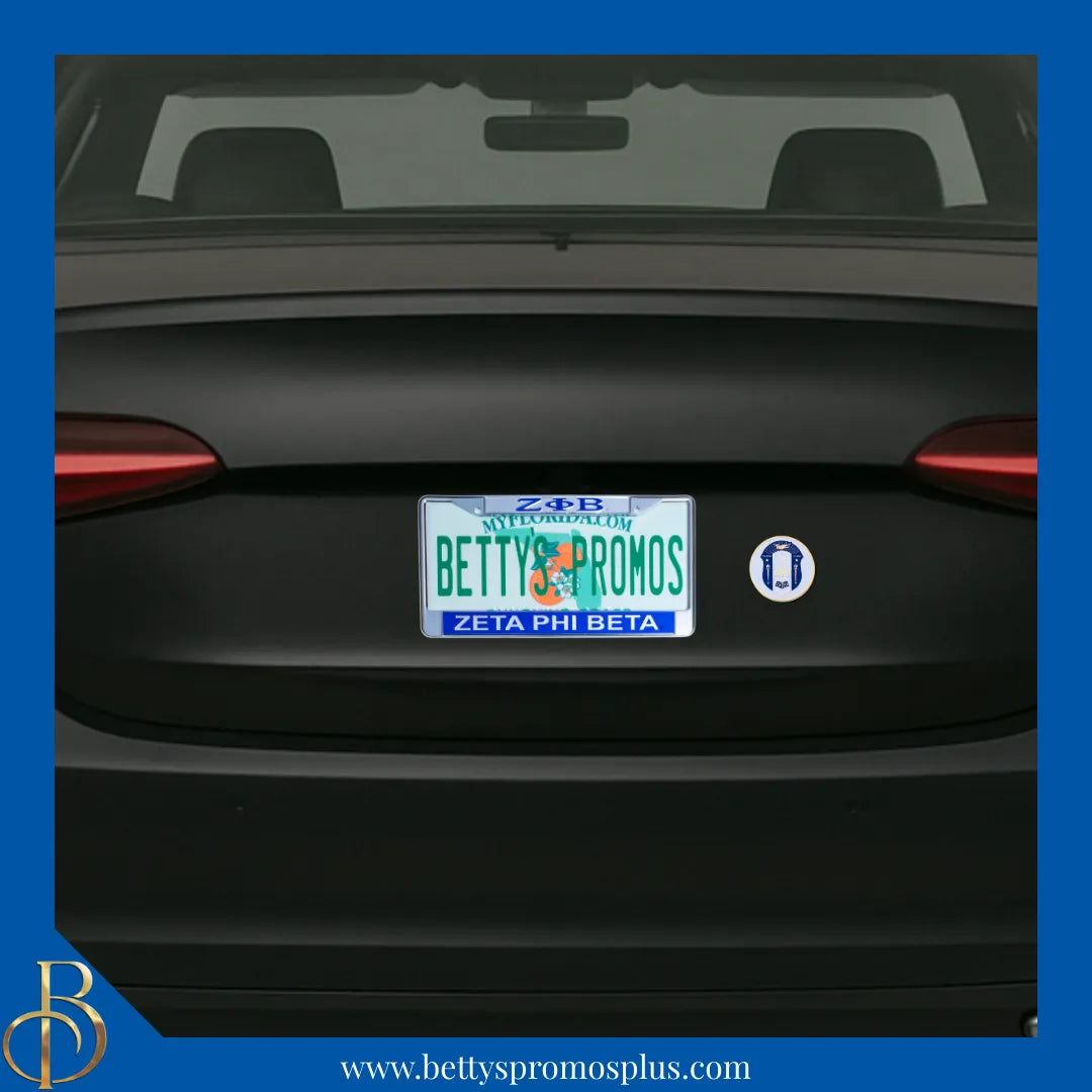 Zeta Phi Beta ΖΦΒ Shield Circular Auto Decal Zeta Crest Car Emblem-Zeta Phi Beta Paraphernalia-Zeta Phi Beta Auto Decal-Betty's Promos Plus