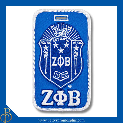 Zeta Phi Beta ΖΦΒ Shield Embroidered Luggage Tag-Blue-Zeta Phi Beta Paraphernalia-Zeta Phi Beta Luggage Tag-Betty's Promos Plus
