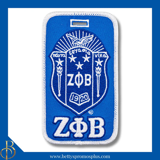Zeta Phi Beta ΖΦΒ Shield Embroidered Luggage Tag-Blue-Zeta Phi Beta Paraphernalia-Zeta Phi Beta Luggage Tag-Betty's Promos Plus