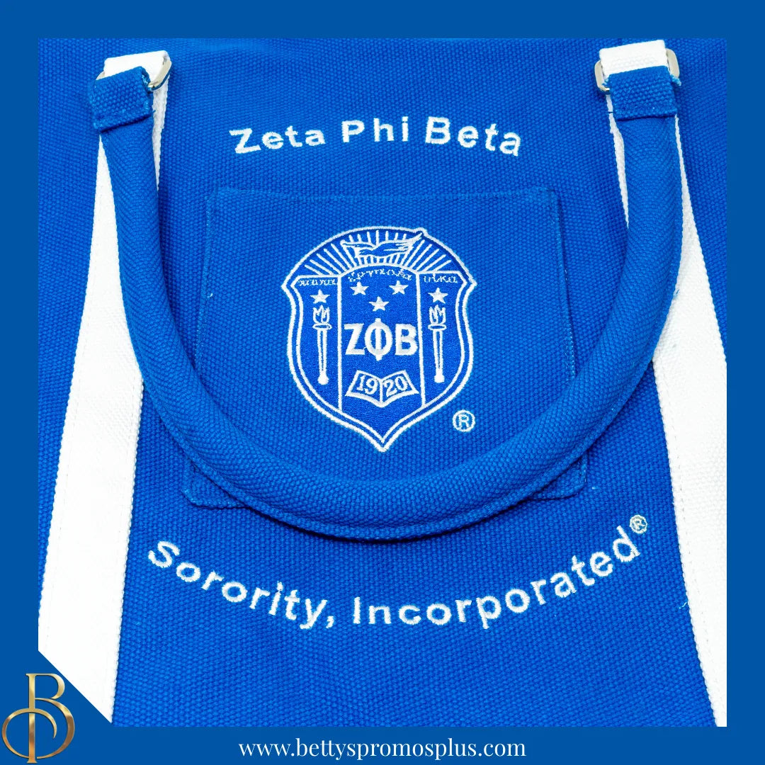 Zeta Phi Beta ΖΦΒ Shield Heavy Duty Canvas Tote Bag-Zeta Phi Beta Paraphernalia-Zeta Phi Beta Tote Bags-Betty's Promos Plus