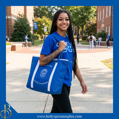 Zeta Phi Beta ΖΦΒ Shield Heavy Duty Canvas Tote Bag-Zeta Phi Beta Paraphernalia-Zeta Phi Beta Tote Bags-Betty's Promos Plus