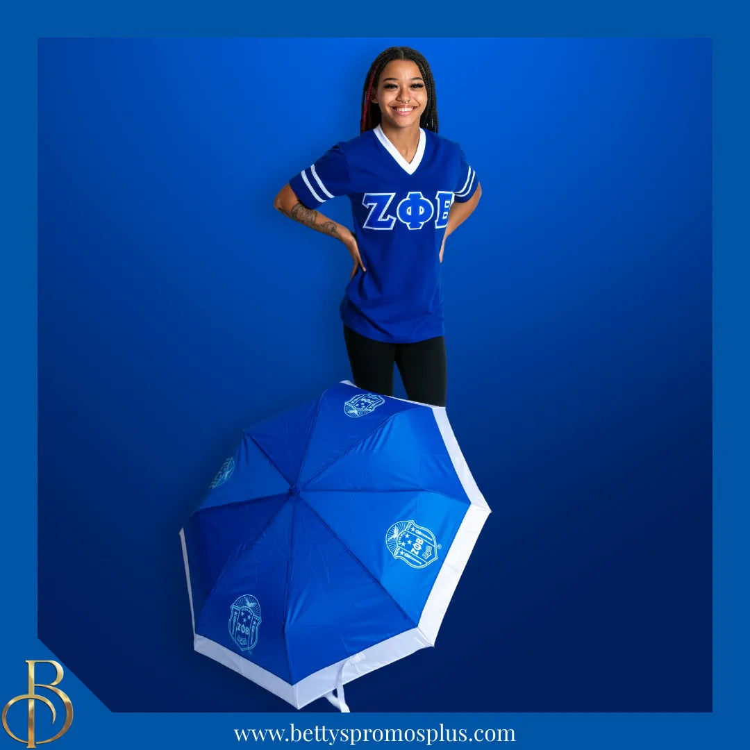 Zeta Phi Beta ΖΦΒ Shield Hurricane Umbrella-Zeta Phi Beta Paraphernalia-Zeta Phi Beta Umbrellas-Betty's Promos Plus