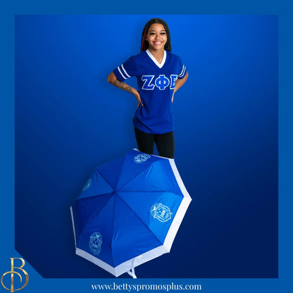 Zeta Phi Beta ΖΦΒ Shield Hurricane Umbrella-Zeta Phi Beta Paraphernalia-Zeta Phi Beta Umbrellas-Betty's Promos Plus
