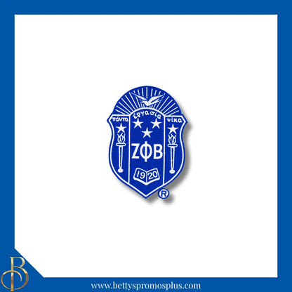Zeta Phi Beta ΖΦΒ Shield Iron-on Embroidered Patch-Blue-Medium-Zeta Phi Beta Paraphernalia-Zeta Phi Beta Patch-Betty's Promos Plus