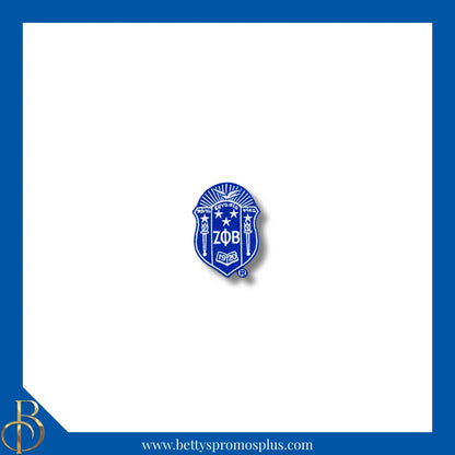Zeta Phi Beta ΖΦΒ Shield Iron-on Embroidered Patch-Blue-Small-Zeta Phi Beta Paraphernalia-Zeta Phi Beta Patch-Betty's Promos Plus