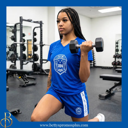 Zeta Phi Beta ΖΦΒ Shield Performance Moisture Wicking Screen Printed Workout T-Shirt-Zeta Phi Beta Paraphernalia-Zeta Phi Beta T-Shirts-Betty's Promos Plus