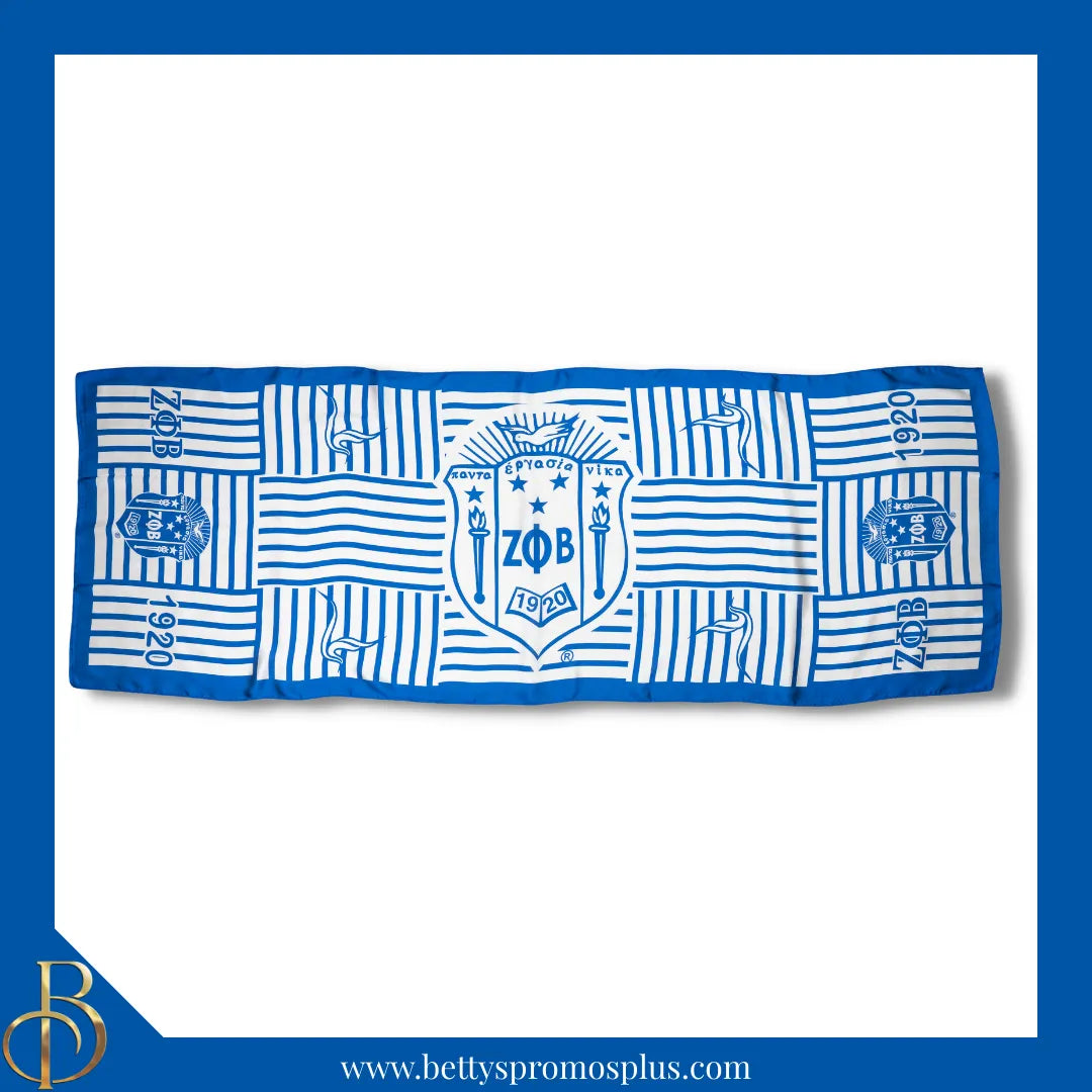 Zeta Phi Beta ΖΦΒ Shield Scarf-Blue-Zeta Phi Beta Paraphernalia-Zeta Phi Beta Scarf-Betty's Promos Plus
