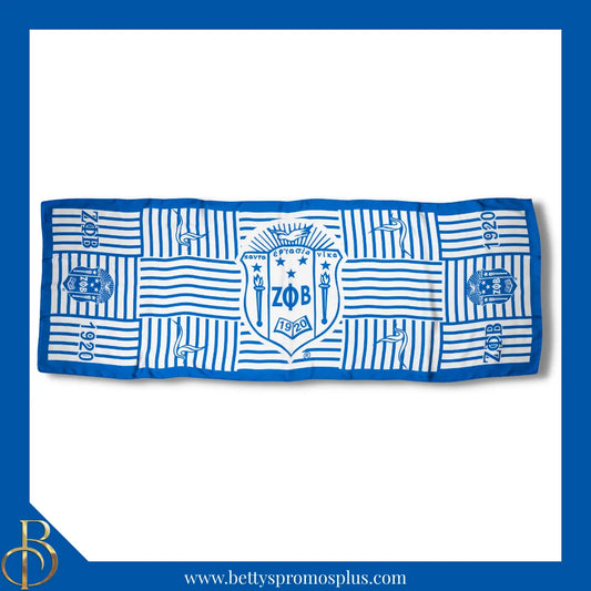 Zeta Phi Beta ΖΦΒ Shield Scarf-Blue-Zeta Phi Beta Paraphernalia-Zeta Phi Beta Scarf-Betty's Promos Plus