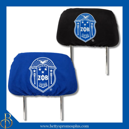 Zeta Phi Beta ΖΦΒ Shield with Greek Letters Car Seat Headrest Cover-Zeta Phi Beta Paraphernalia-Zeta Phi Beta Headrest Cover-Betty's Promos Plus