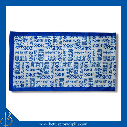 Zeta Phi Beta ΖΦΒ Signature Scarf-White-Zeta Phi Beta Paraphernalia-Zeta Phi Beta Scarf-Betty's Promos Plus