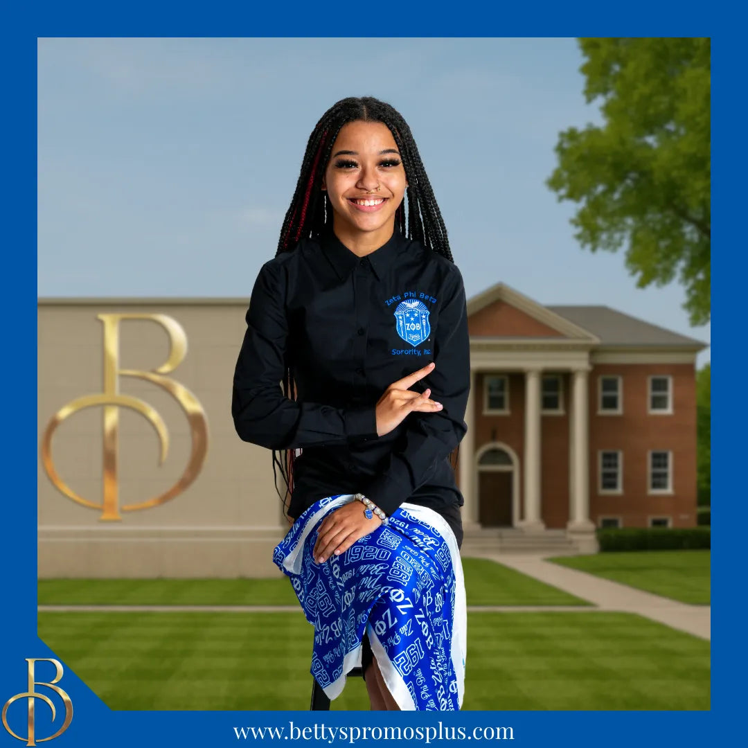 Zeta Phi Beta ΖΦΒ Signature Scarf-Zeta Phi Beta Paraphernalia-Zeta Phi Beta Scarf-Betty's Promos Plus