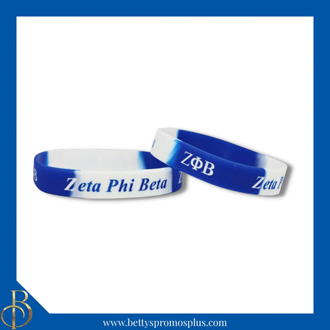 Zeta Phi Beta ΖΦΒ Silicone Wristband Rubber Bracelet-Blue-Zeta Phi Beta Paraphernalia-Zeta Phi Beta Wristband-Betty's Promos Plus
