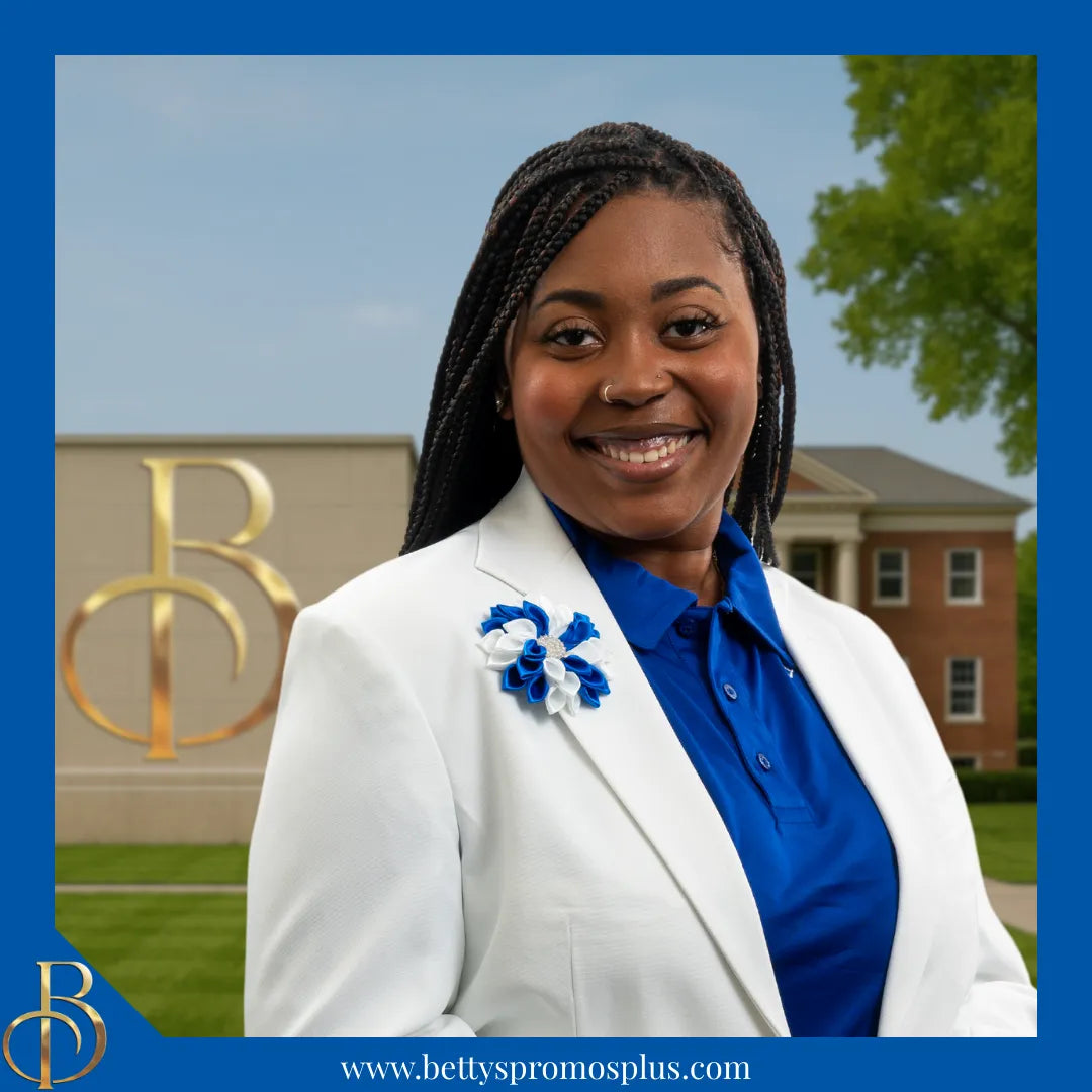 Zeta Phi Beta ΖΦΒ Silk Flower Brooch-Zeta Phi Beta Paraphernalia-Zeta Phi Beta Lapel Pin-Betty's Promos Plus