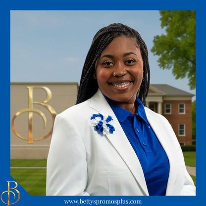 Zeta Phi Beta ΖΦΒ Silk Flower Brooch-Zeta Phi Beta Paraphernalia-Zeta Phi Beta Lapel Pin-Betty's Promos Plus