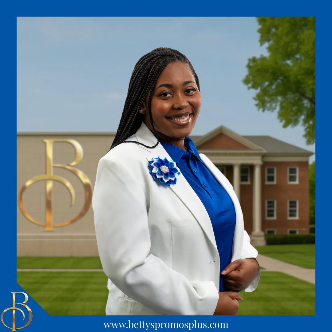 Zeta Phi Beta ΖΦΒ Silk Flower Brooch-Zeta Phi Beta Paraphernalia-Zeta Phi Beta Lapel Pin-Betty's Promos Plus