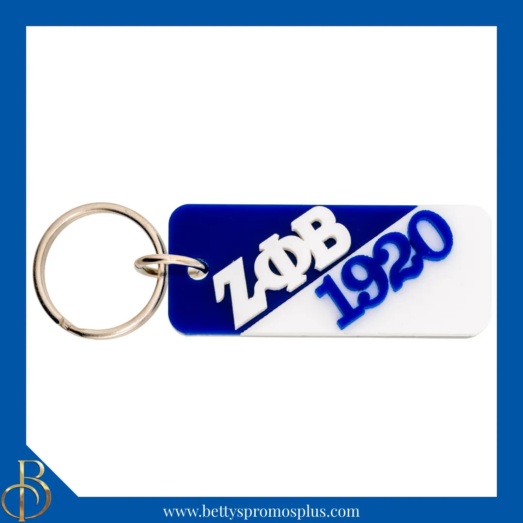 Zeta Phi Beta ΖΦΒ Split Acrylic Keychain-Blue-ΖΦΒ/1920-Zeta Phi Beta Paraphernalia-Zeta Phi Beta Keychain-Betty's Promos Plus
