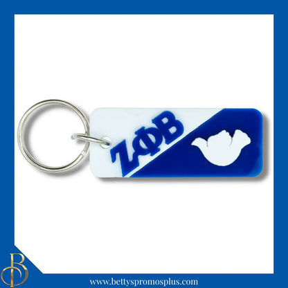 Zeta Phi Beta ΖΦΒ Split Acrylic Keychain-Blue-ΖΦΒ/Dove-Zeta Phi Beta Paraphernalia-Zeta Phi Beta Keychain-Betty's Promos Plus