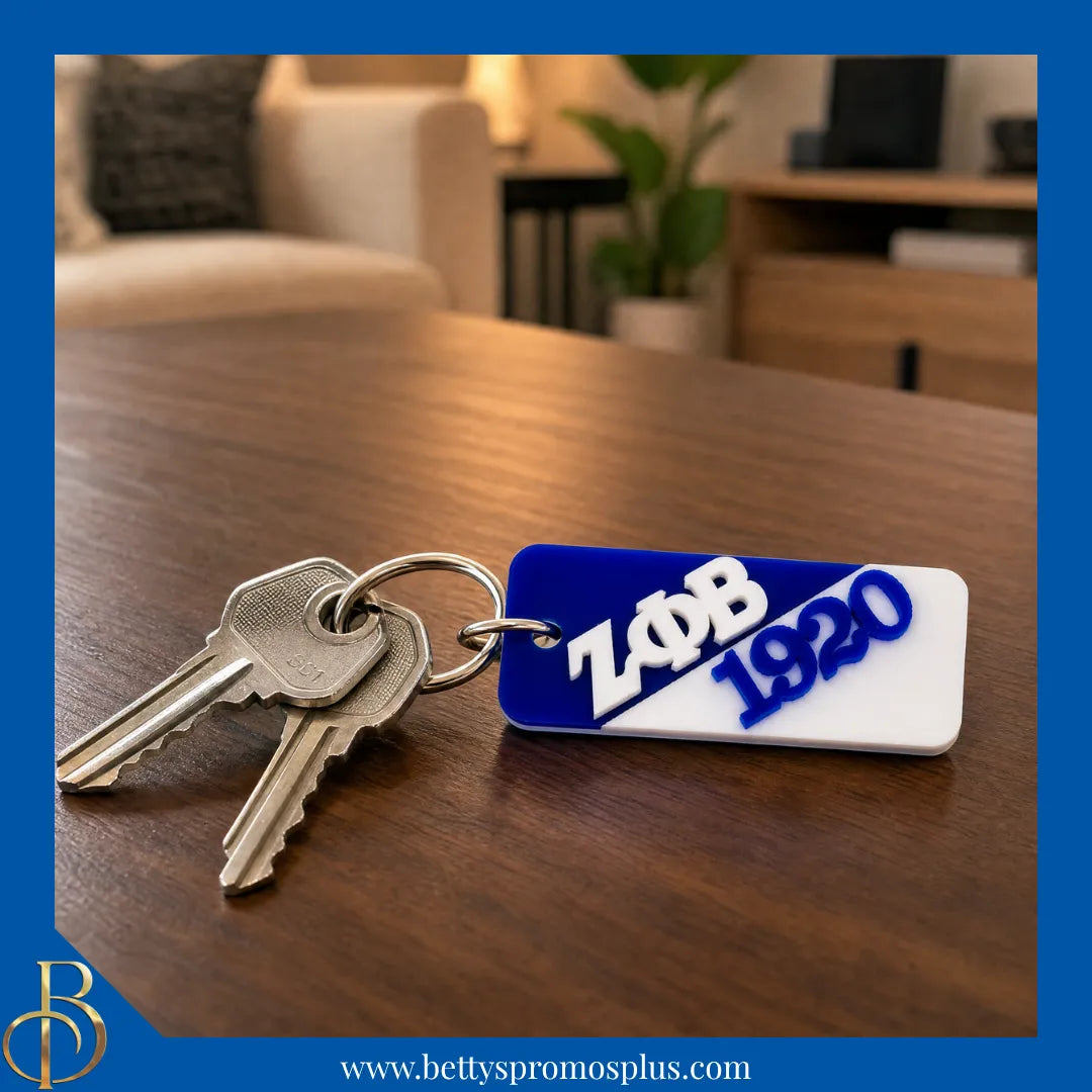 Zeta Phi Beta ΖΦΒ Split Acrylic Keychain-Zeta Phi Beta Paraphernalia-Zeta Phi Beta Keychain-Betty's Promos Plus