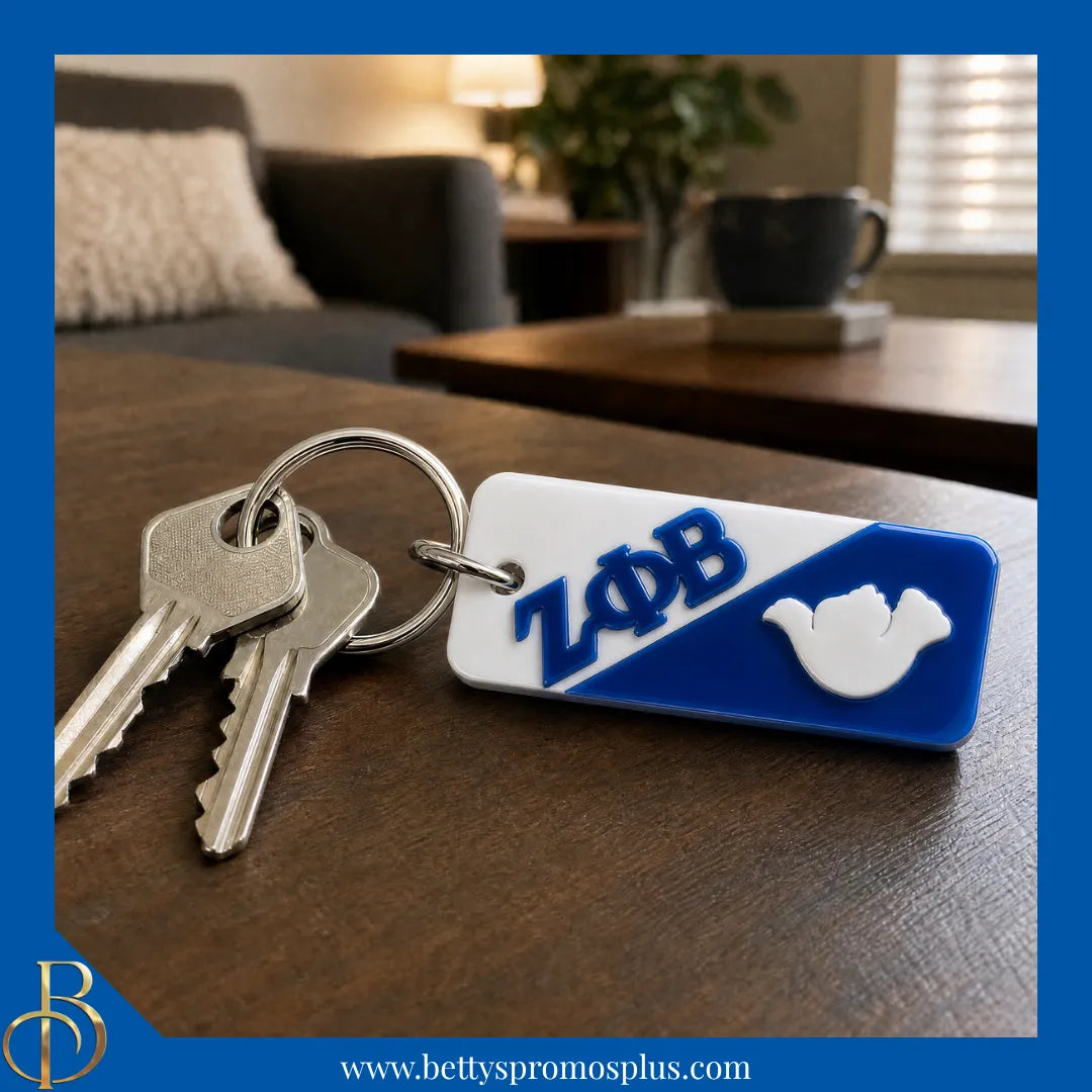 Zeta Phi Beta ΖΦΒ Split Acrylic Keychain-Zeta Phi Beta Paraphernalia-Zeta Phi Beta Keychain-Betty's Promos Plus
