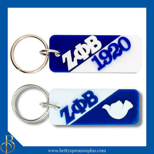 Zeta Phi Beta ΖΦΒ Split Acrylic Keychain-Zeta Phi Beta Paraphernalia-Zeta Phi Beta Keychain-Betty's Promos Plus