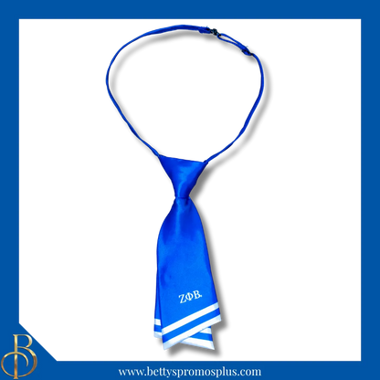 Zeta Phi Beta ΖΦΒ Striped Pre-Tied Adjustable Necktie-Blue-Zeta Phi Beta Paraphernalia-Zeta Phi Beta Bow Tie-Betty's Promos Plus