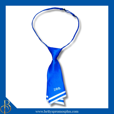 Zeta Phi Beta ΖΦΒ Striped Pre-Tied Adjustable Necktie-Blue-Zeta Phi Beta Paraphernalia-Zeta Phi Beta Bow Tie-Betty's Promos Plus