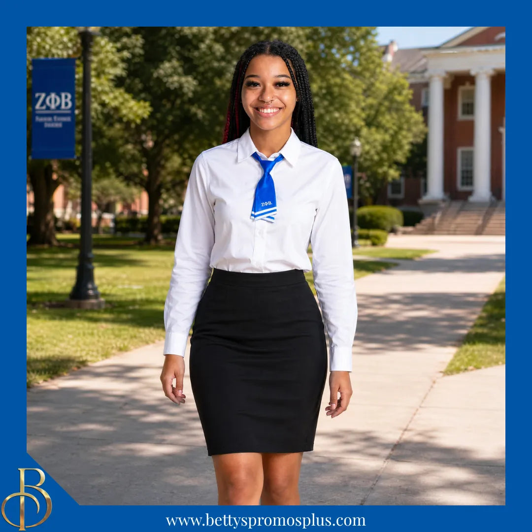 Zeta Phi Beta ΖΦΒ Striped Pre-Tied Adjustable Necktie-Zeta Phi Beta Paraphernalia-Zeta Phi Beta Bow Tie-Betty's Promos Plus