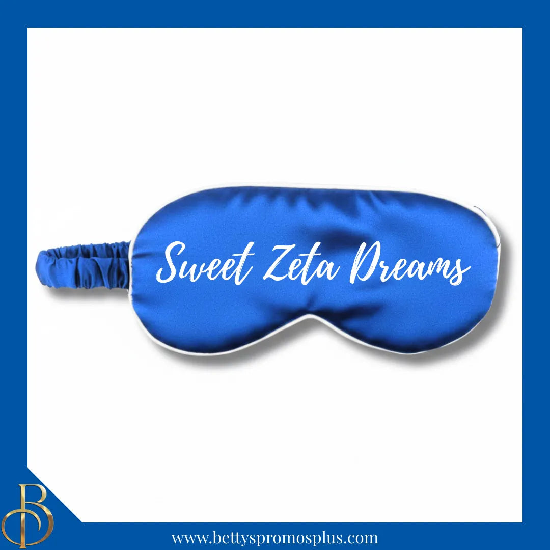 Zeta Phi Beta ΖΦΒ "Sweet Zeta Dreams" Sleep Mask-Blue-Zeta Phi Beta Paraphernalia-Zeta Phi Beta Sleep Mask-Betty's Promos Plus