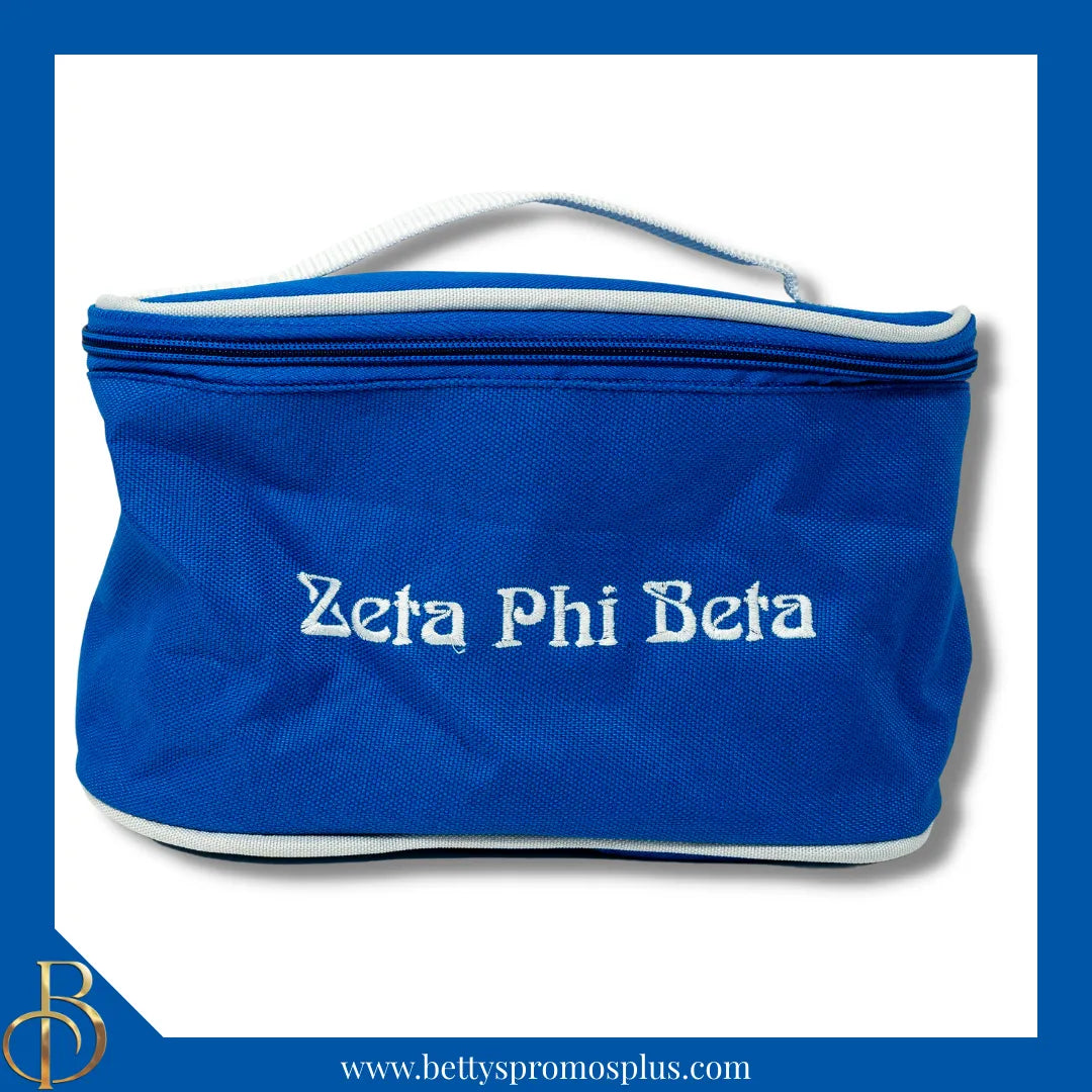 Zeta Phi Beta ΖΦΒ Toiletry Bag Set of 3 Makeup Travel Kit Bathroom and Luggage Organizer-Zeta Phi Beta Paraphernalia-Zeta Phi Beta Cosmetic Case-Betty's Promos Plus