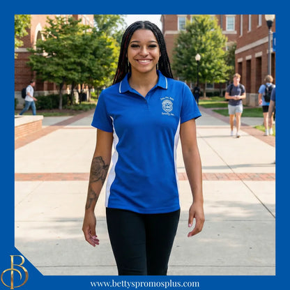 Zeta Phi Beta ΖΦΒ Two-Tone Sport Polo-Zeta Phi Beta Paraphernalia-Zeta Phi Beta T-Shirts-Betty's Promos Plus